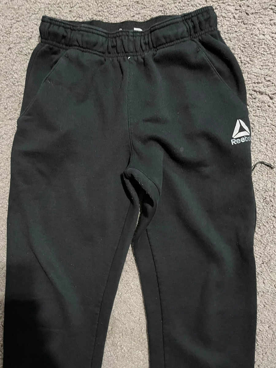 Reebok Sweatpants Adult Small Black Joggers Active Drawstring Casual Back  Pocket