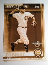 2019 Topps Opening Day Sock It To Me Jumbo 5x7 Ben Zobrist Cubs 08/10