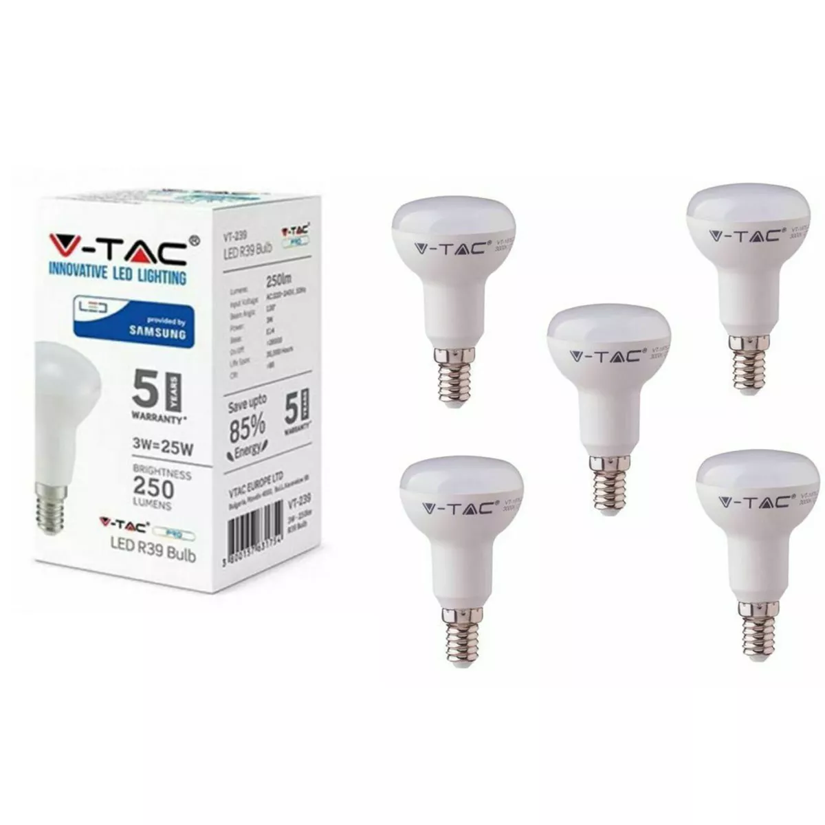 gået vanvittigt legeplads Vågn op R39 SPOT LED BULB 3 WATT = 25 watt LIGHT SES E14 BASE REFLECTOR LAMP 3000k  x 5 | eBay