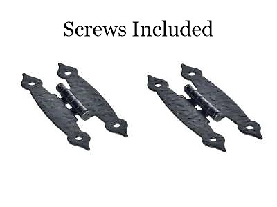 100 Black Colonial Flush Surface Cabinet H Hinges Screws Included Ebay