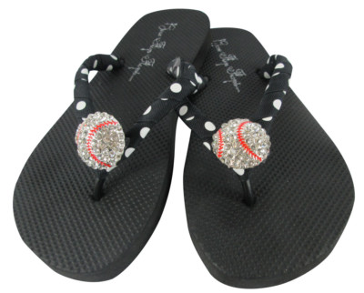 womens baseball flip flops