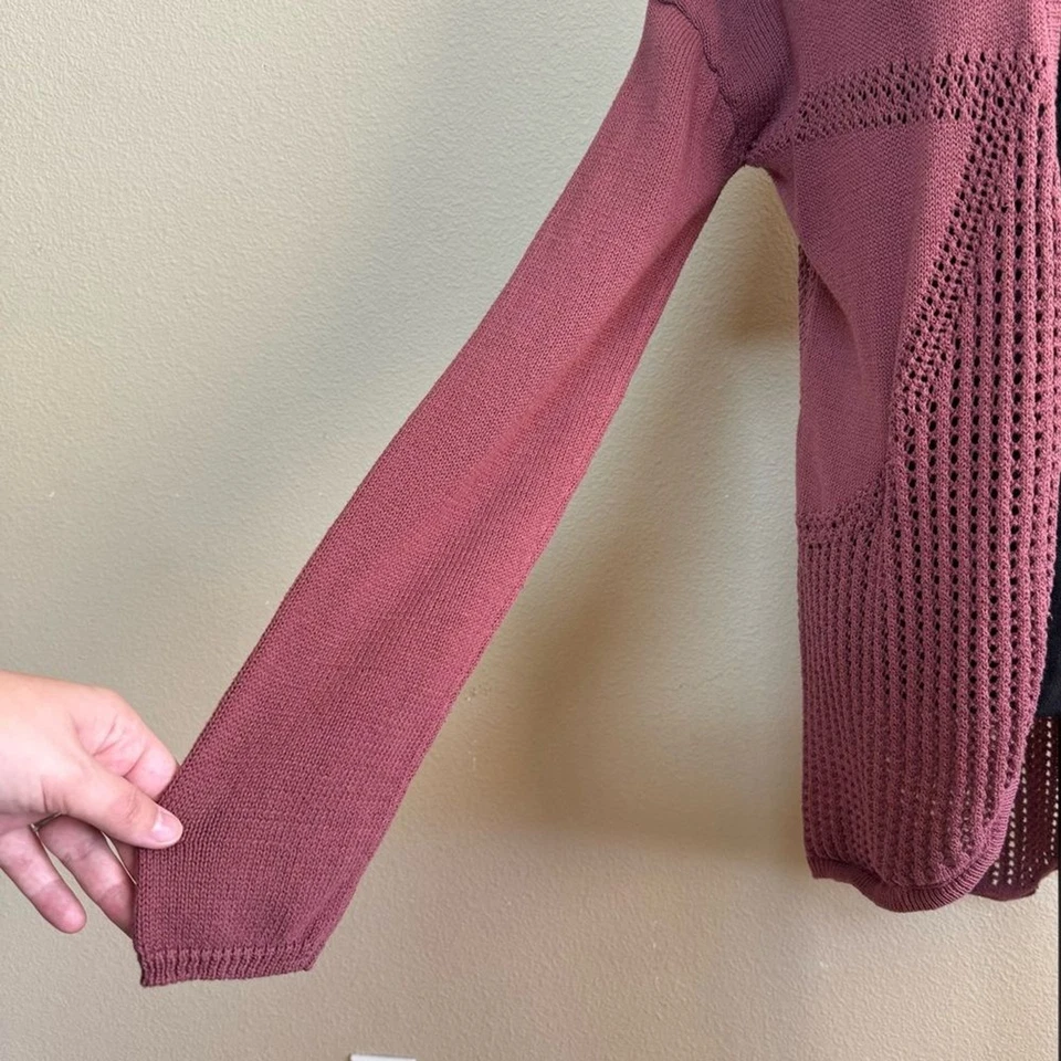 Element Top Mujer Grande Mezcla Algodón Manga Larga Frente Abierto Cárdigan Suéter Foto 3 de 4