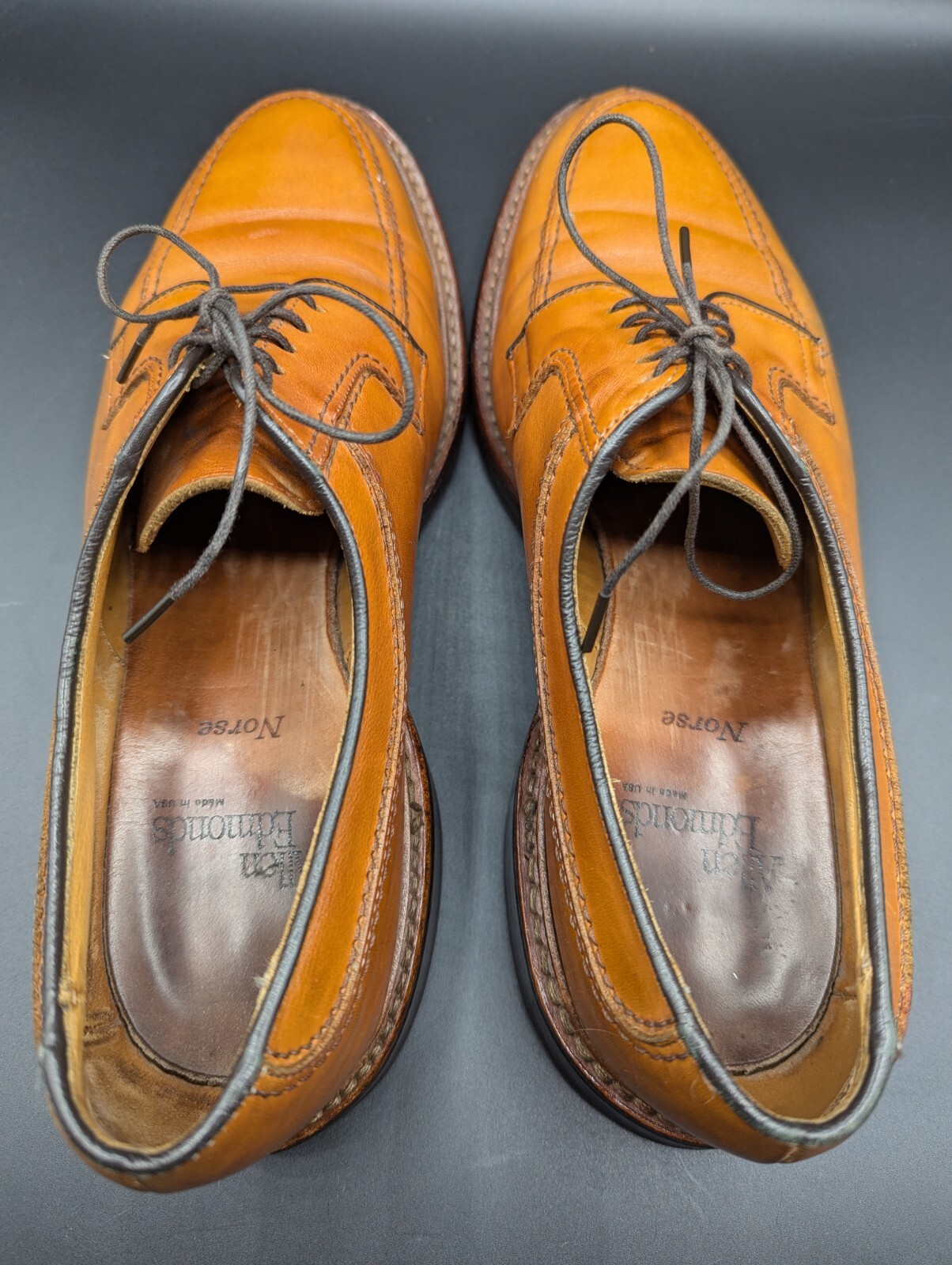 SAOLA Allen Edmonds uomo marrone norreno 9D #46218 punta divisa Oxford suola gomma antiscivolo