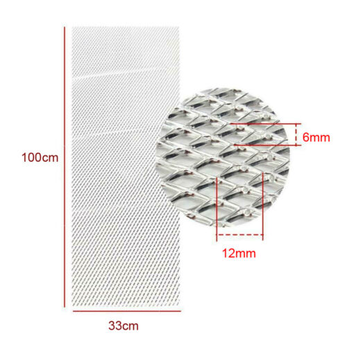 Rejilla de ventilación de capó delantero de aluminio cromado para automóvil accesorios de rejilla de malla de red 40" x 13" - Imagen 12 de 12