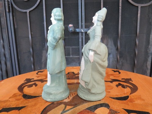Vintage Made in Japan Porcelain Victorian Couple Pair 2 Figurines (c.1950) - Picture 7 of 10