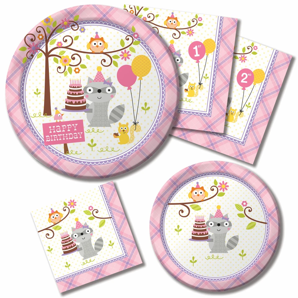 Pink Cups Pink Woodland Paper Cups Girls Birthday Party Supply 8ct - Image 2 of 2