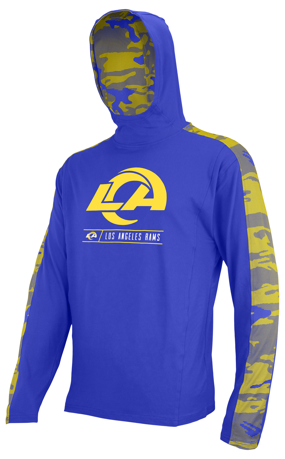 Легкая толстовка с капюшоном Zubaz NFL Mens Los Angeles Rams Elevated с камуфляжными вставками