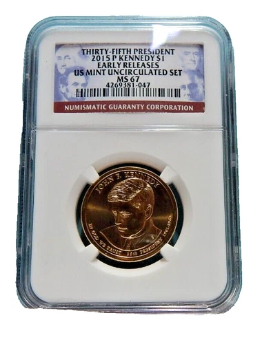 2015 P KENNEDY $1 DOLLER MS67 NGC