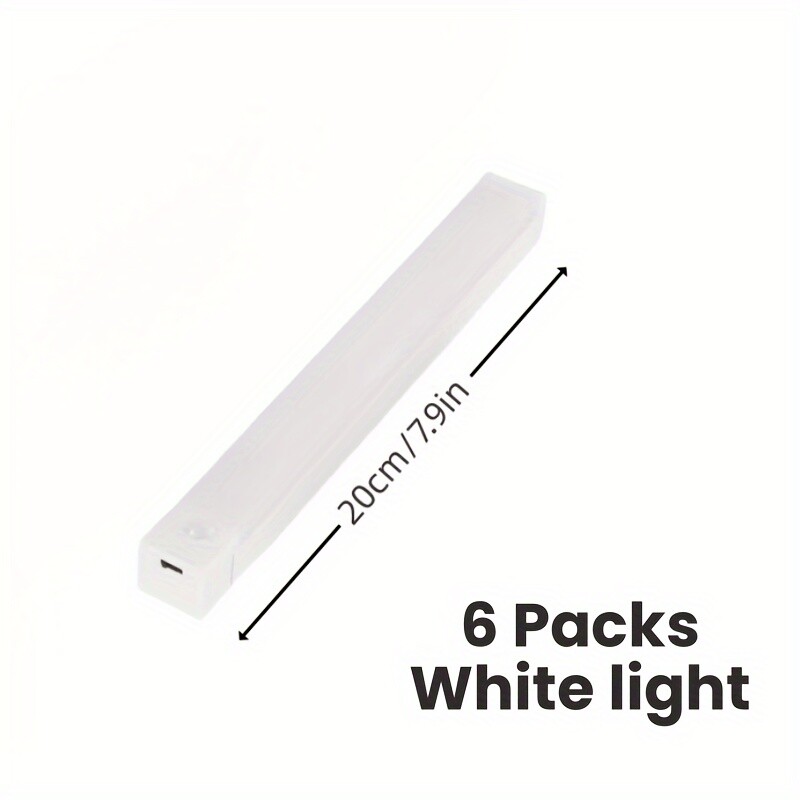 6PCS LED Under Cabinet Light Night Lights Motion Sensor Wardrobe Rechargeable UK