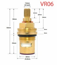 Replacement Tap Valves Ceramic Disc Cartridges gland Quarter Turn 20 teeth 1/2"