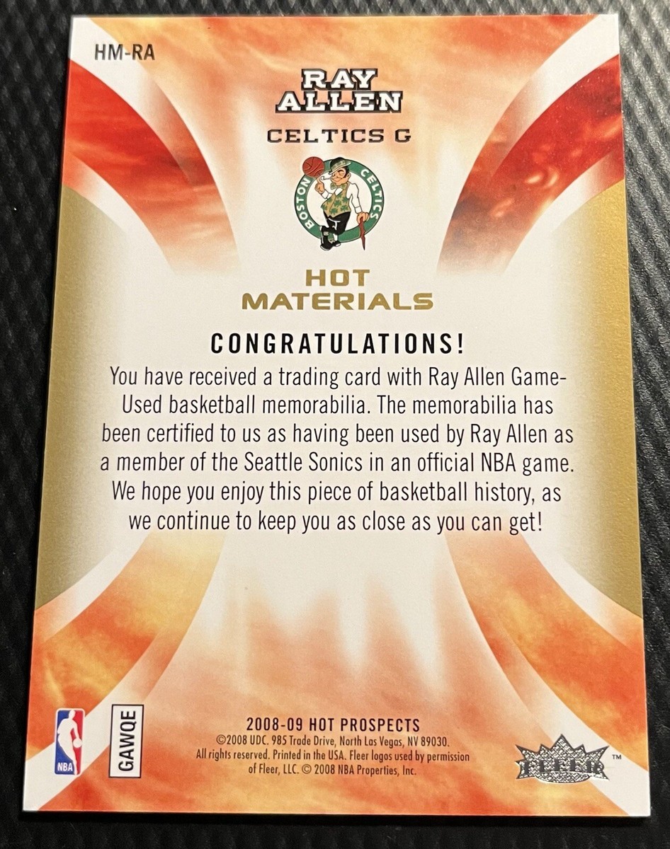 2008-09 Fleer Hot Prospects Ray Allen Celtics Hot Materials Jersey #HM-RA