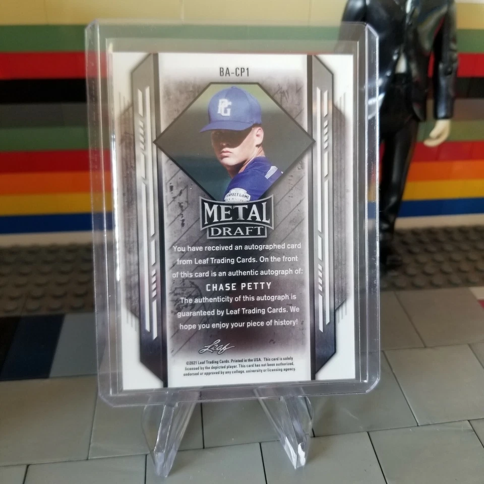 CHASE PETTY 2021 LEAF METAL DRAFT AUTO XRC TWINS PROSPECT BA-CP1 - Image 2 of 2