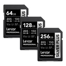 Lexar Professional Silver Plus 256GB 128GB 64GB UHS-I U3 V30 SDHC SDXC SD Card
