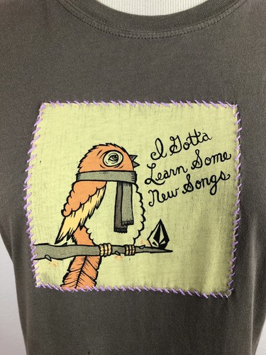 Volcome Stone Juniors Tee Shirt Large Bird Shirt Short Sleeve Crew Neck Green - Picture 3 of 9