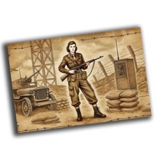 nice vintage woman uniform retro WW2 Photo Glossy 4 6 in P46