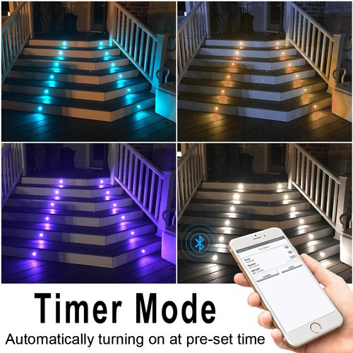 6x Bluetooth app RGB LED Bodeneinbaustrahler mit Fernbedienung IP67 Edelstahl DE - Bild 7 von 14