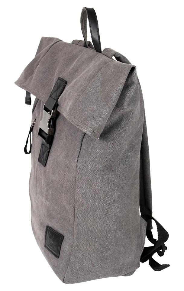 Kurierrucksack aus Canvas Großer Rucksack mit Laptopfach Fahrradrucksack vintage - Bild 4 von 4