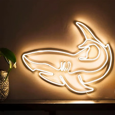Shark Neon LED Sign Men'S Apartment Bedroom Wall Decoration Dining Room Studio H