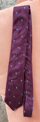 Vintage STRINGBEANS..PLUS+ SKINNY Men's 100% Silk Neck Tie Burgundy 2.5  