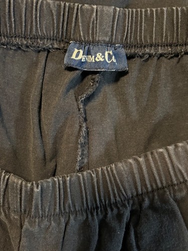 Denim & Co Womens Black Elastic Waist Pants Pockets Stretch Size Large Comfy - Bild 4 von 5