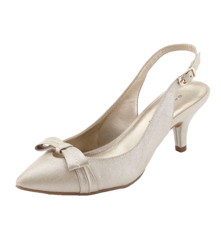 BANDOLINO Womens Ivory Button Dante Almond Block Heel Slingback