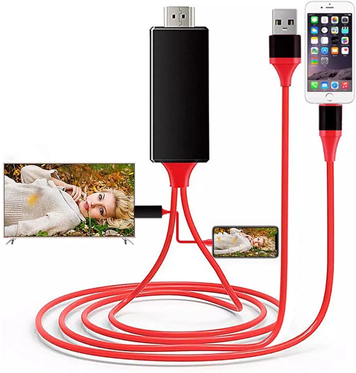 Adaptador Lightning a HDMI HDTV para IPhone 5, 6, 6S y 6 Plus