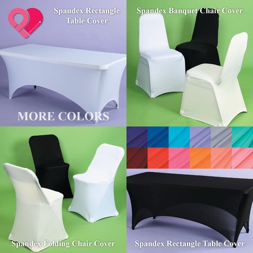 1-12 Spandex Fitted Banquet Folding Chair Cover Table Cloth Wedding Party Event - Picture 8 of 8