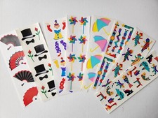 Mrs. Grossman sticker sheet You Choose - Vintage fan clown fan umbrella