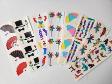 Mrs. Grossman sticker sheet You Choose - Vintage fan clown fan umbrella