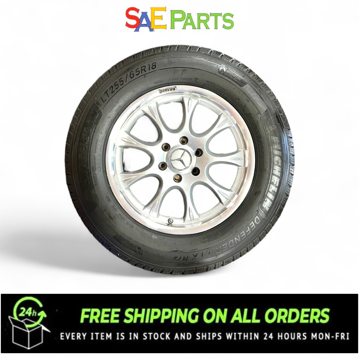 1 Lot Of 4 Brabus Mercedes Benz Wheels & Michelin Tires (2 Different Sizes)