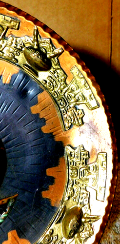 Peruvian~Bolivia Copper Brass Beautiful Wall Art Hanging Vtg. Bird Single Plate - 第 9/12 張圖片