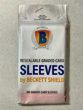 100 Beckett Shield Resealable Graded Card Holder Sleeves Ultra Clear NO PVC/ACID