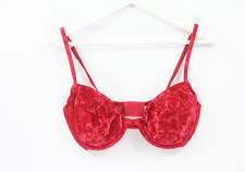 Victoria's Secret Vintage Bra 36D Red velvet 90s lingerie VS Christmas gift
