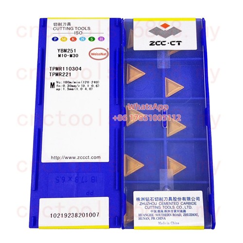 Insertos de carburo ZCC.CT TPMR110308 YBM251 inserto TPMR 10 piezas