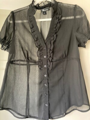 sheer short sleeve blouse