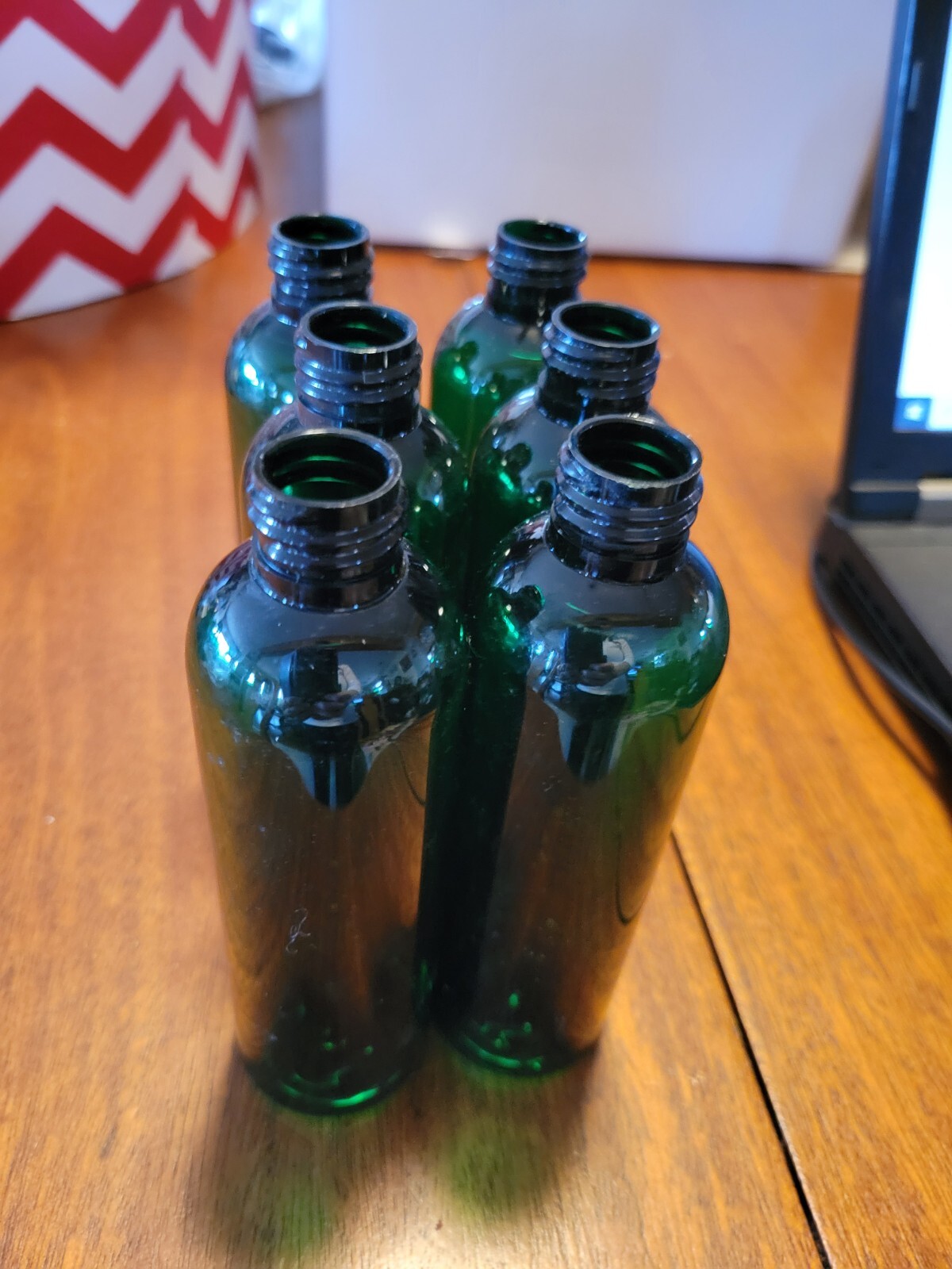 (6 pack) 4 oz Green plastic bottles