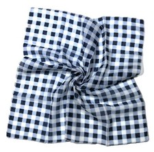 Unisex Cotton Bandanas 22.5  x22.5 Plaid Blue 2