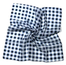 Unisex Cotton Bandanas 22.5”x22.5 Plaid Blue 2