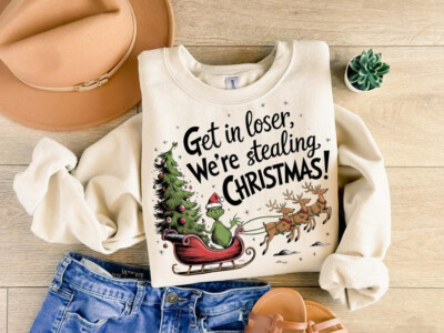 Grinch We're Stealing Christmas Sweatshirt, Funny Grinchmas Xmas Sweater Shirt