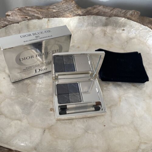 RARE! VINTAGE  DIOR BLUE - TIE SILVER COMPACT SMOKY EYES & NUDE LIPS BNIB LTD ED - 第 1/10 張圖片