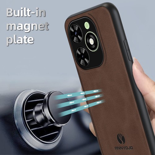 For Tecno Spark Go 2024, Shockproof Business Retro Leather Magnetic Cover Case - 第 3/18 張圖片