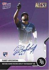 2020 Topps Now 421C Randy Arozarena /25 Purple Auto ALCS MVP