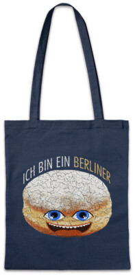Ich Bin Ein Berliner Hipster Bag Stofftasche Stoffbeutel JFK Kreppel Krebbl