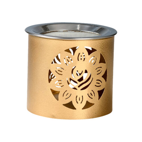 Räucherstövchen Eisen Blüme-Muste Gold H 6cm Betriebsart Teelicht Für Weihrauch - Bild 1 von 1