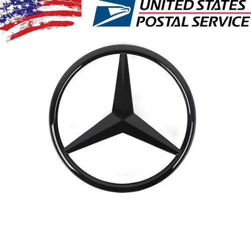 X253 SUV Mercedes GLOSS BLACK Star Emblem Rear Trunk Lid Logo Badge AMG GLC300 - Picture 5 of 6