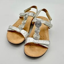 Vionic Farra Snake White Silver Slingback Sandals Women's Size 8