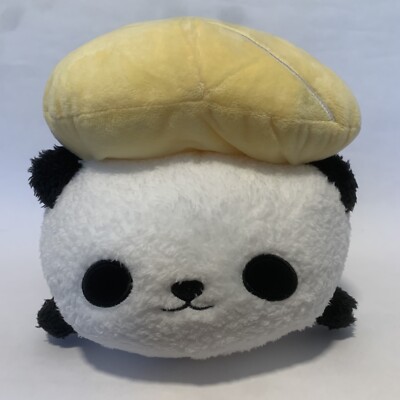 New With Tag! Takashoji Panda Sushi Roll With Egg On Top 12  Plush Round 1  RARE
