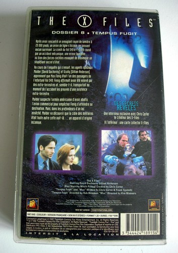 The X FILES Dossier 8 TEMPUS FUGIT VHS cassette PAL SECAM video vintage - Photo 2/3