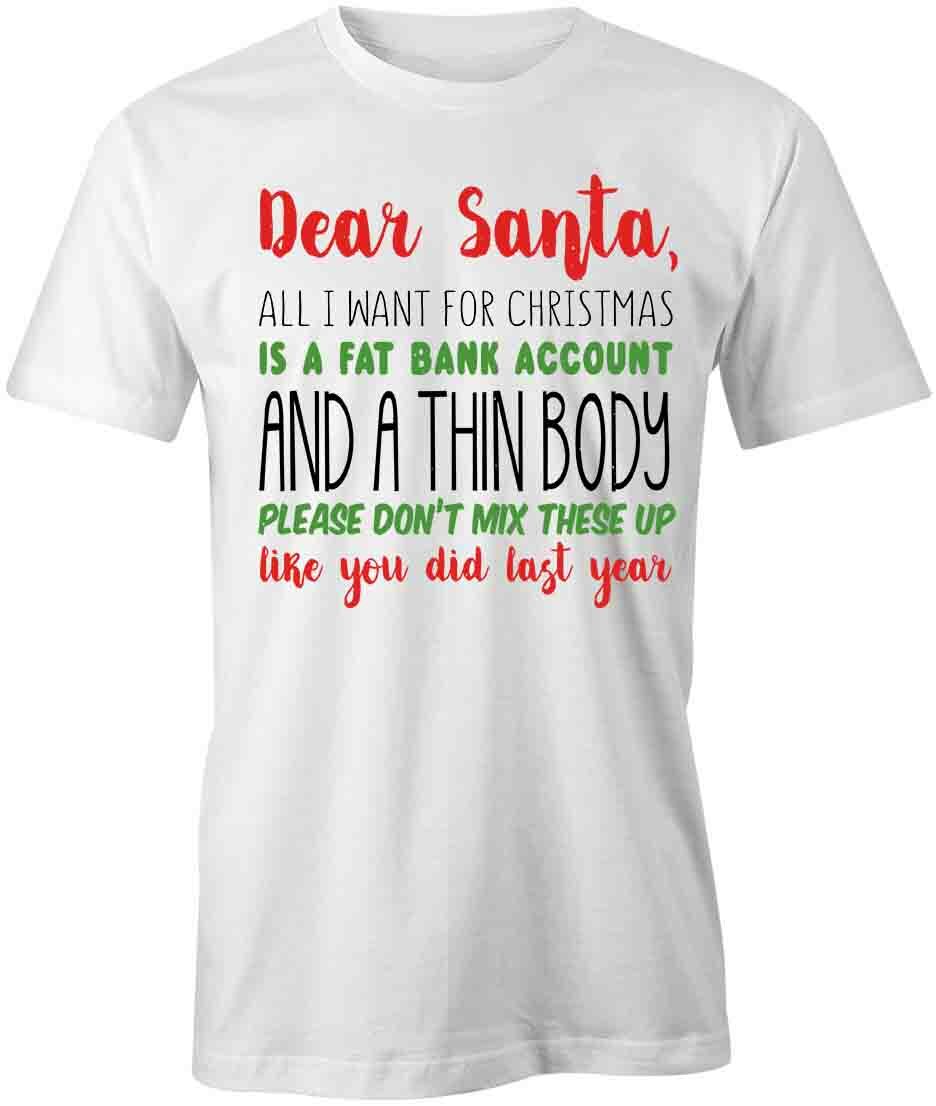 DEAR SANTA TShirt Tee Short-Sleeved Cotton CLOTHING CHRISTMAS S1WCA254