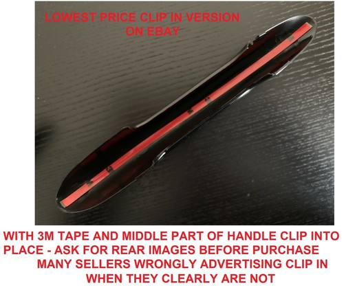 GLOSS BLACK DOOR HANDLE FUEL TANK CAP COVERS BMW MINI COOPER S F56 HATCHBACK JCW - Picture 2 of 4